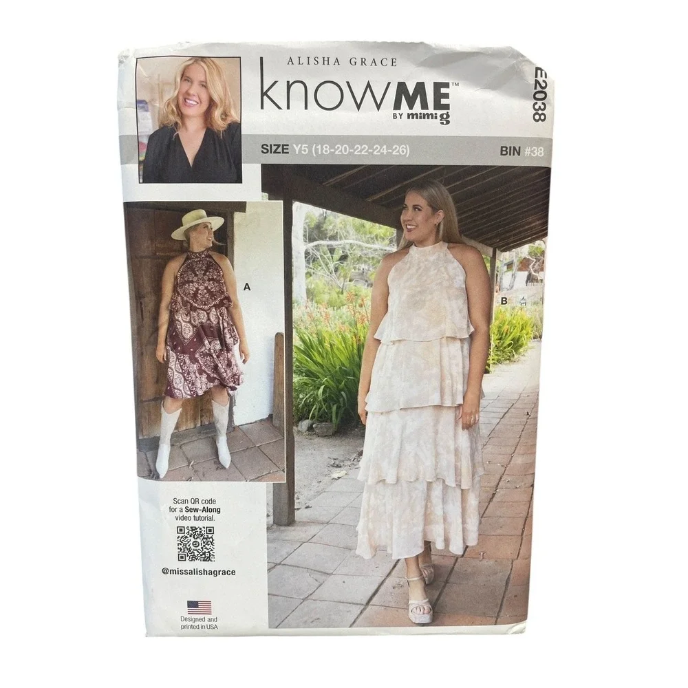 KnowMe ME2038 Dress Two Lengths Size 18-26 Modern Sewing Pattern‎